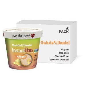 Gabriel & Daniel Organic Instant Oatmeal – Ginger, Lemon & Almonds | Gluten-Free, Non-GMO,| Healthy, Quick Breakfast – 6 Pack - 1 of 4
