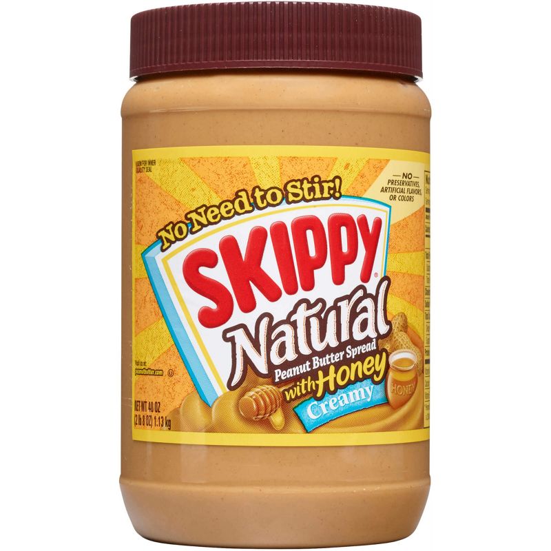 Skippy Natural Peanut Butter Spread w/ Honey - 40oz, 1 of 12