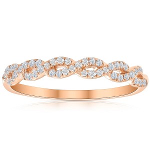 Pompeii3 1/4 Carat (ctw) Round White Diamond Ladies Swirl Wedding Ring 10k Rose Gold - 1 of 4