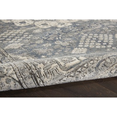 Elysian Grey/Ivory Hand-Knotted Round Synthetic Area Rug