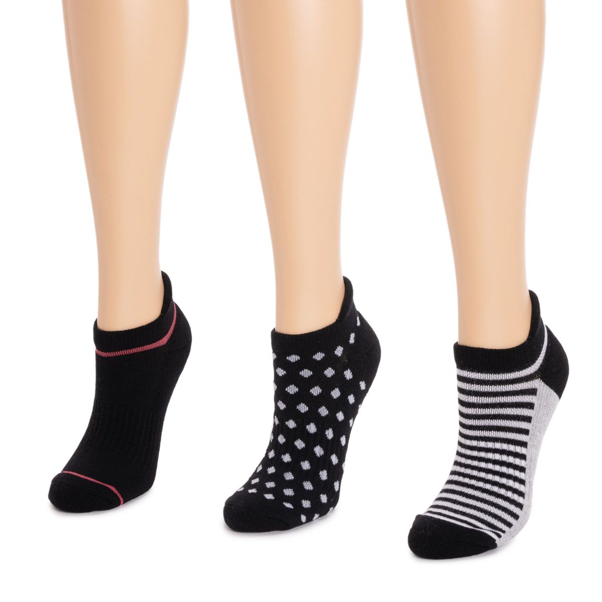 Muk Luks Women's 3 Pack Cotton Compression Ankle Socks - thumbnail 7