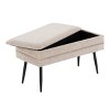 GlasFlength Ottomans and Benches Neapolitan Contemporary Storage Bench in Black Metal and Light Brown Fabric for Living Room, Brown, 32"*16"*8" - 3 of 4