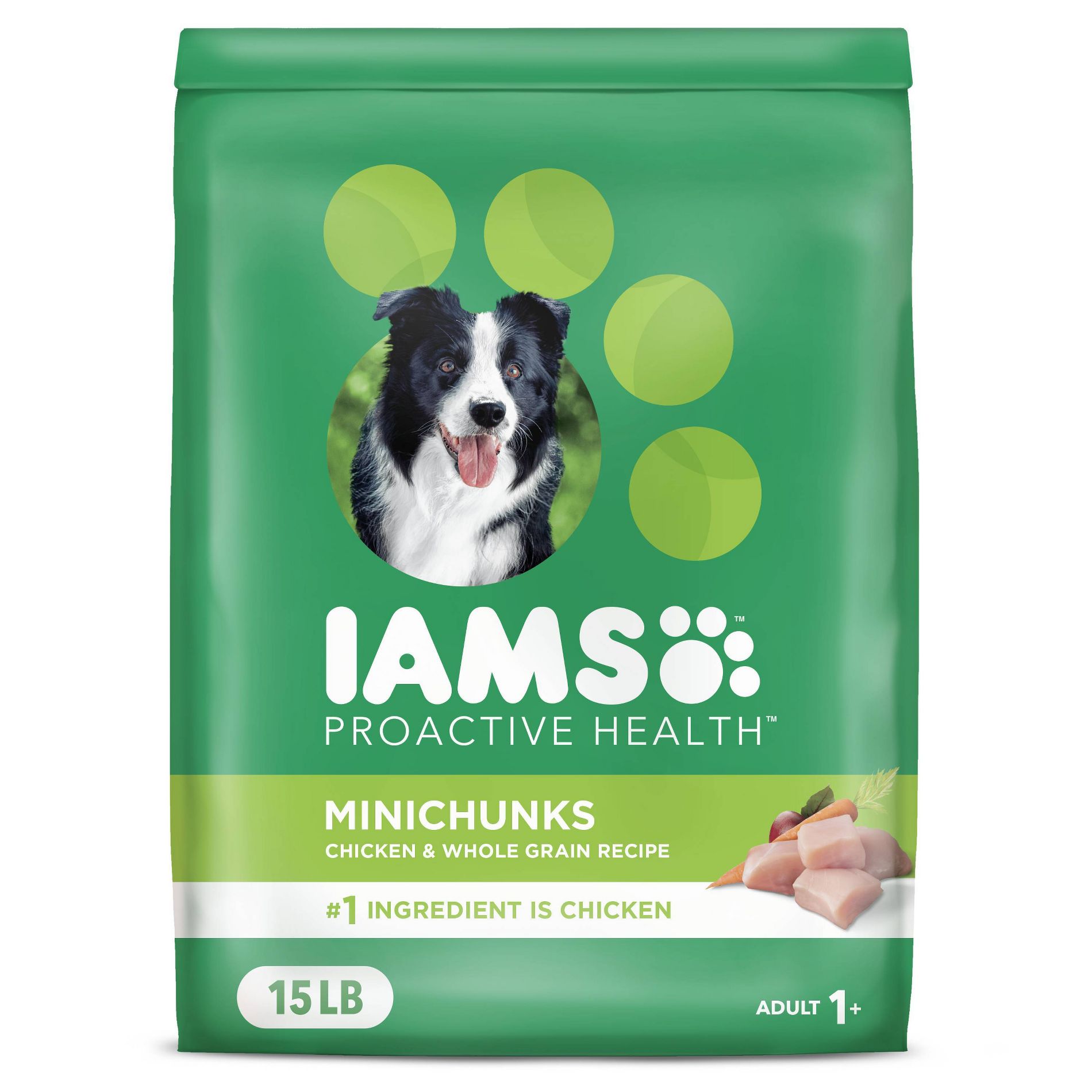 IAMS Proactive Health Chicken and Whole Grain Flavor Minichunks Dry Dog Food - 15lbs