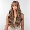 Jessie's Wig Cosplay Heat Resistant Long Curly Synthetic Wigs Ash Brown Wigs with Bangs for Women 26 Inch 1 Pc/Pack - 3 of 4