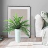 36" Artificial Ribbed Metal Planter Fern in Black or White - LCG Florals: Indoor Faux Floor Plant Decor - 4 of 4
