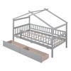 Sapphtopaz House Bed Frame for Kid Platform Bed with Wood Fence Frame for Kids Bedroom, Playroom, Nursery - 3 of 4