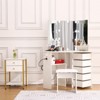 Makeup Vanity With Lighted Mirror,Corner Vanity Table With 5 Rotating Drawers - 4 of 4