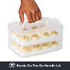 2-Layer 24 Eggs Plastic Detachable Deviled Egg Carrier Storage Container With Lid and Handle, Freezer Safe - 4 of 4