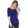 INSPIRE CHIC Women's Half Sleeves Scoop Neck Fitted Layering Soft T-Shirt - 4 of 4