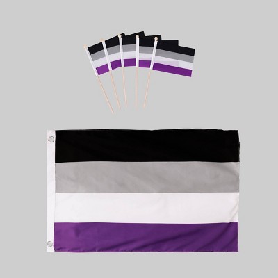 Large Flag with 5 Mini Flags Asexual - Bullseye's Playground™