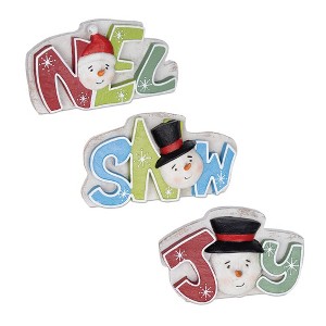 Melrose Snowman Tabletop Sentiment Sign (Set of 3) - 1 of 4