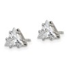 Chisel Stainless Steel Polished 6mm Triangle Cubic Zirconia Stud Earrings - 4 of 4