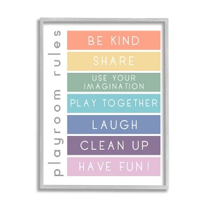 Stupell Industries Bold List of Playroom Rules Kids Rainbow Stripes - 1 of 4