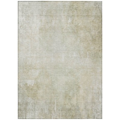 HomeRoots 9' X 12' Beige And Ivory Abstract Washable Indoor Outdoor Area Rug