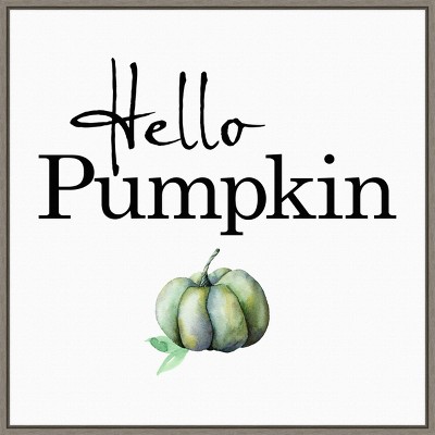 22" x 22" Hello Pumpkin Portfolio Framed Wall Canvas - Amanti Art