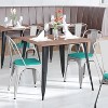 Emma and Oliver Metal Stacking Dining Chairs with Poly Resin Seats for Indoor/Outdoor Use - 2 of 4