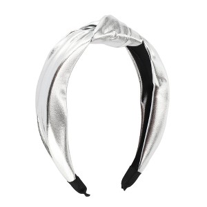 Unique Bargains Women's Elegant Glossy Knotted Wide Hairband 6.69"x5.12" 1 Pc - 1 of 3