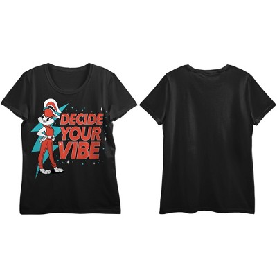 Looney Tunes Lola Bunny Decide Your Vibe Women's Black Graphic Tee