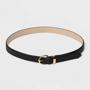 Women's Saffiano Belt - A New Day™ Black - 1 of 2