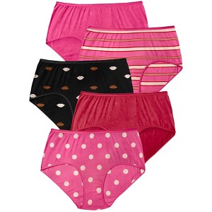 Comfort Choice Women's Plus Size Cotton Brief 5-Pack - 1 of 4