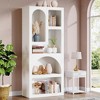 ORRD White Geometric Arched Bookcase, 70.87" Tall 5-Shelf Art Display & Storage Unit, Open Shelving for Living Room, Bedroom, Office - 2 of 4