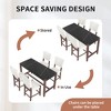 5 PCS Bar Height Dining Set with 4 Upholstered Bar Stool&Faux Marble Table, Counter Height Dining Set Bistro Dining Set, Mid-century Modern-ModernLuxe - 4 of 4