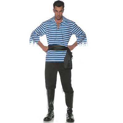 Underwraps Costumes Striped Pirate Adult Costume (Blue)