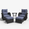 LayinSun Outdoor Patio Furniture Set, Black Rattan Wicker Sectional Swivel Rocker Chairs Sets - 2 of 4