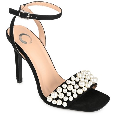 Journee Collection Womens Romey Buckle High Stiletto Open Toe Pumps