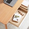 NicBex Solid Wood Computer Desk, Slim Design with 2 Drawers, Natural Wood Finish for Home Office or Study, Natural - 2 of 4