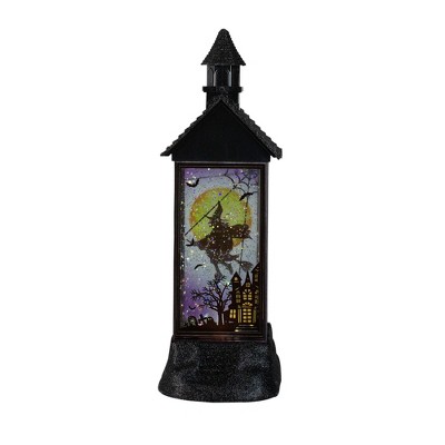 Kurt S. Adler 12" Battery Operated Halloween LED Witch House With Glitter