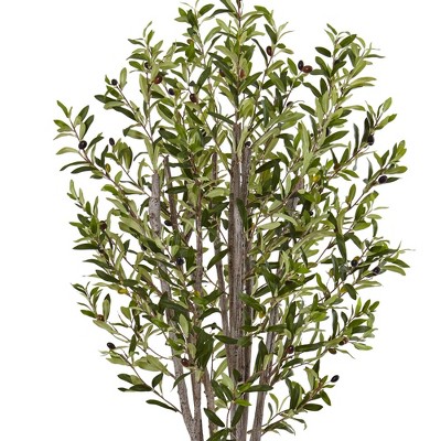 74" Silk Olive Tree in Stone Planter
