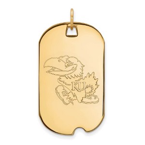 Black Bow Jewelry 14k Yellow Gold Kansas Jayhawks NCAA Large Pendant - 1 of 3