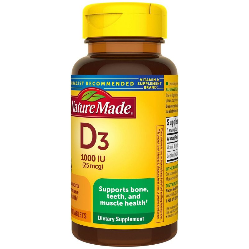 Nature Made Vitamin D3 1000 IU (25 mcg), Bone Health and Immune Support Tablet, 5 of 10