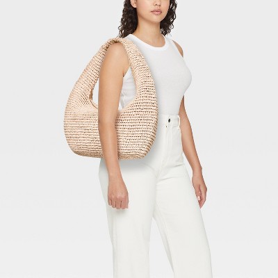 Universal Thread Straw Crescent XL Tote Handbag - Universal Thread™ Natural — фото 2