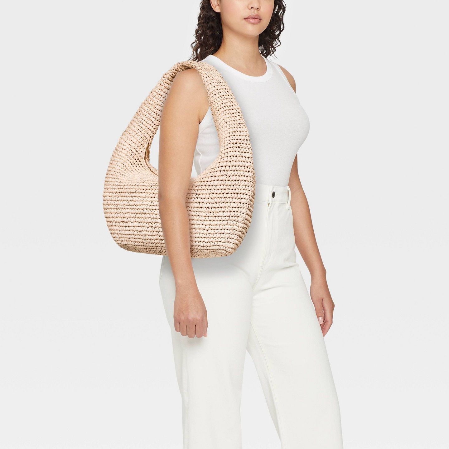 Сумка Universal Thread Straw Crescent XL Tote Handbag — фото 2