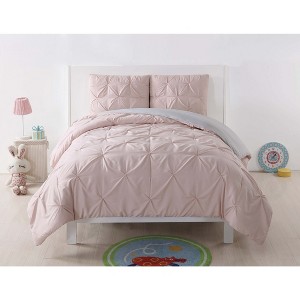 Twin Extra Long Anytime Pleated Comforter Set Blush/Gray - My World