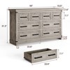8 Drawer Dresser for Bedroom, 55"w Wooden Chest of Drawers with Metal Handles, Large Dresser TV Stand, Storage Dressers Organizer for Closet, Bedroom - 2 of 4