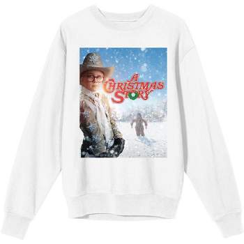 A Christmas Story Movie Poster Women's White Long Sleeve Sweatshirt