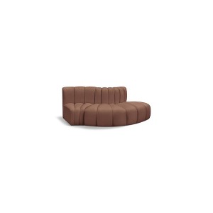 Meridian Furniture,Arc Cognac Vegan Leather Modular Sofa - 1 of 4