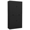vidaXL Office Cabinet, Storage Cabinet with Lock, Lockable Metal Cabinet for Home Office, Filing Storage, Industrial Style, Anthracite Steel - 2 of 4