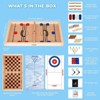 Kiditos Large 5-in-1 Wooden Board Game with Sling Puck, Chess, Checkers, Bowling & Curling, Tabletop Game for Kids, Adults & Family Night - 2 of 2