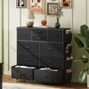 10-Drawer Fabric Dresser, Sturdy Metal Frame Organizer Unit with Side Pockets and Hooks for Bedroom, Living Room, Hallway, Black - 2 of 4