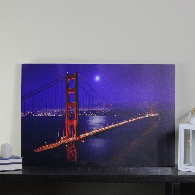 Northlight LED Lighted San Francisco Golden Gate Bridge Canvas Wall Art 15.75" x 23.5", 2 of 3