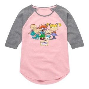 Girls' - Rugrats - Good News Shirt Tail Raglan Graphic T-shirt - 1 of 4
