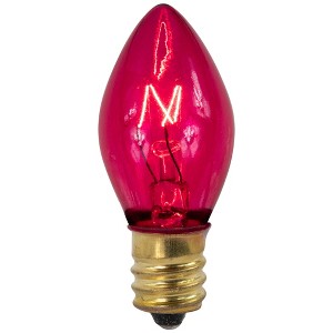 Northlight Pack of 25 Incandescent C7 Pink Christmas Replacement Bulbs - 1 of 2