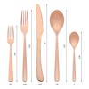 REGALWOVEN Stainless Steel Mirror Polished Silverware Flatware Set Cutlery Set 5 Piece - 2 of 4