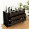 Dressers & Chests Of Drawers, Chest Of Drawers With 6 Drawers, Metal Handle, Scratch Resistant Waterproof Sideboard Console Table For Bedroom - 3 of 4