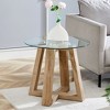 NicBex Modern Circular Tempered Glass Coffee Table with Wood Colored MDF Legs,Distinctive Design Tea/Center Table for Living Room - 2 of 4