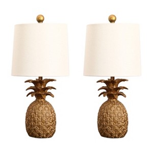 Pineapple Table Lamp (Set of 2) - Gold - (Lamp Only) Abbyson